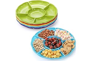 Frcctre 6 Sectional Round Plastic Serving Tray