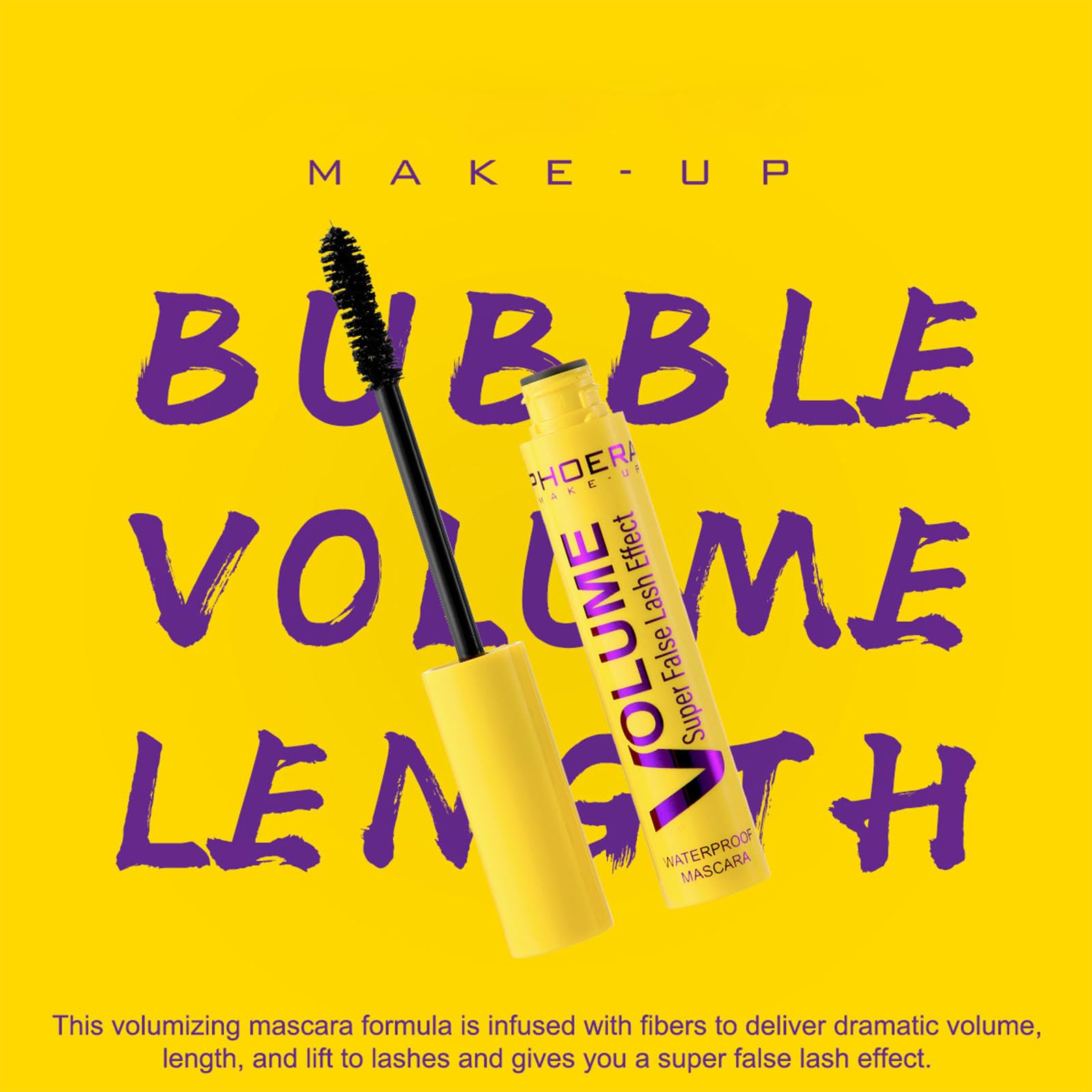 Bubble Mascara, Volume and Length Formula for Bold, Separated Lashes - Waterproof Smudge Proof Clump Proof Long Lasting Natural Look Layered Boost Curl - 0.3 fl oz/9ml