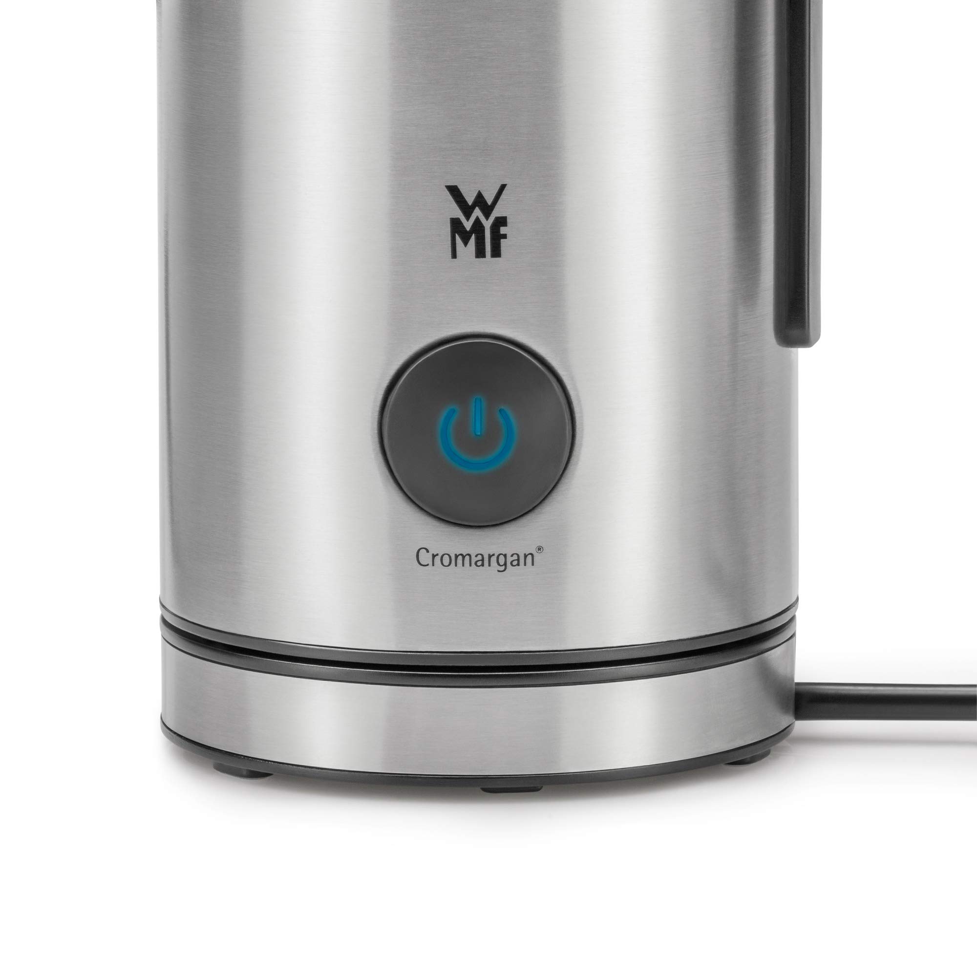 WMF Stelio Mousseur à Lait Électrique, 500 watts, 150–250 ml, revêtement antiadhésif, sans fil, pour mousse de lait chaude et froide, chocolat chaud, Cromargan mat/argenté
