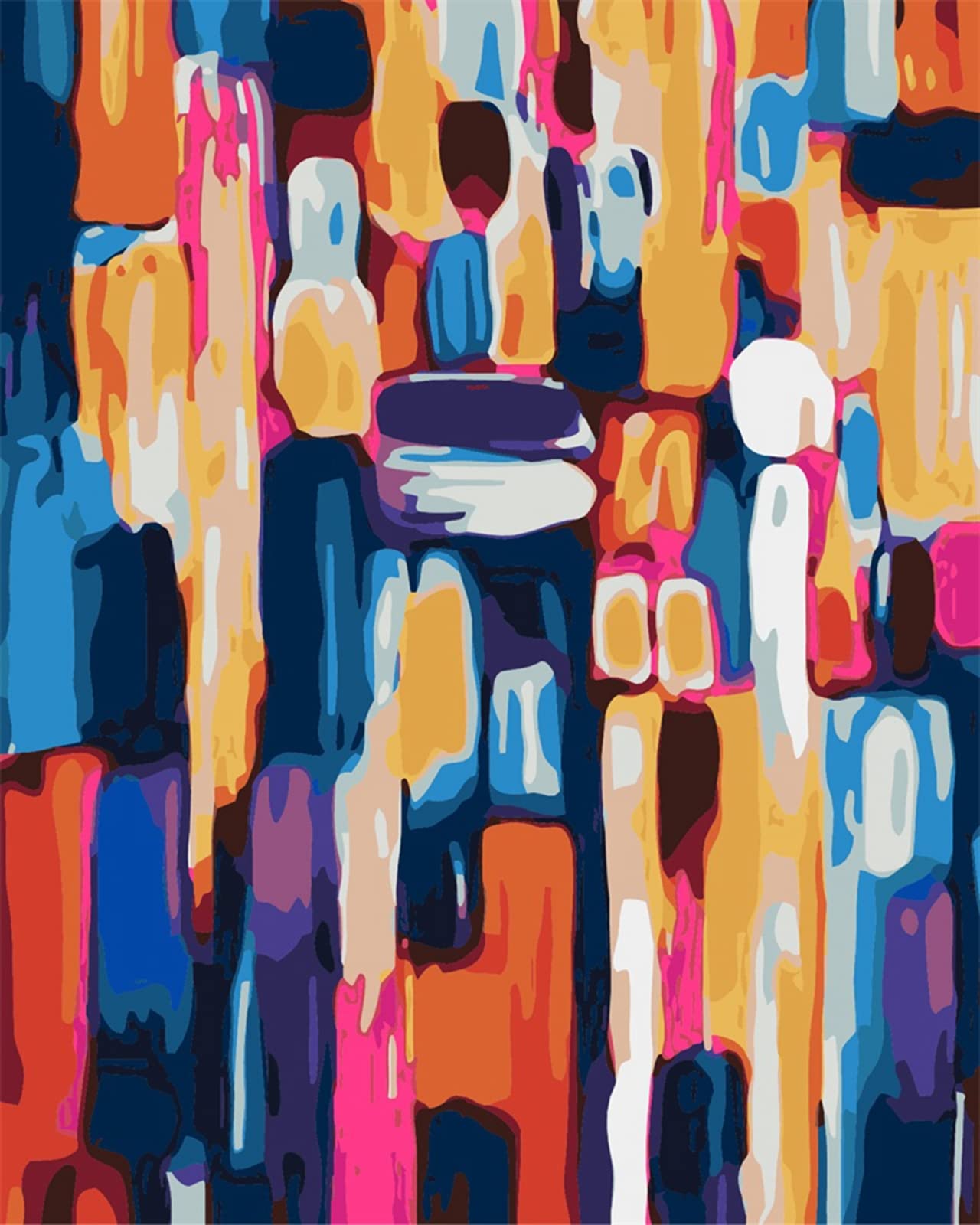 GRENHUE Dipingere con i Numeri Porta Di Legno Rossa Dipingere con i Numeri per Adulti su Tela con Pennelli e Pigmento Acrilico,Compleanno Regalo 40x50cm