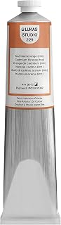 Lukas Studio Artist Oil Color Paints - High-pigment oil paint made with natural binder for artist, painting, & more! - [Cadmium Orange Hue - 200 mL]