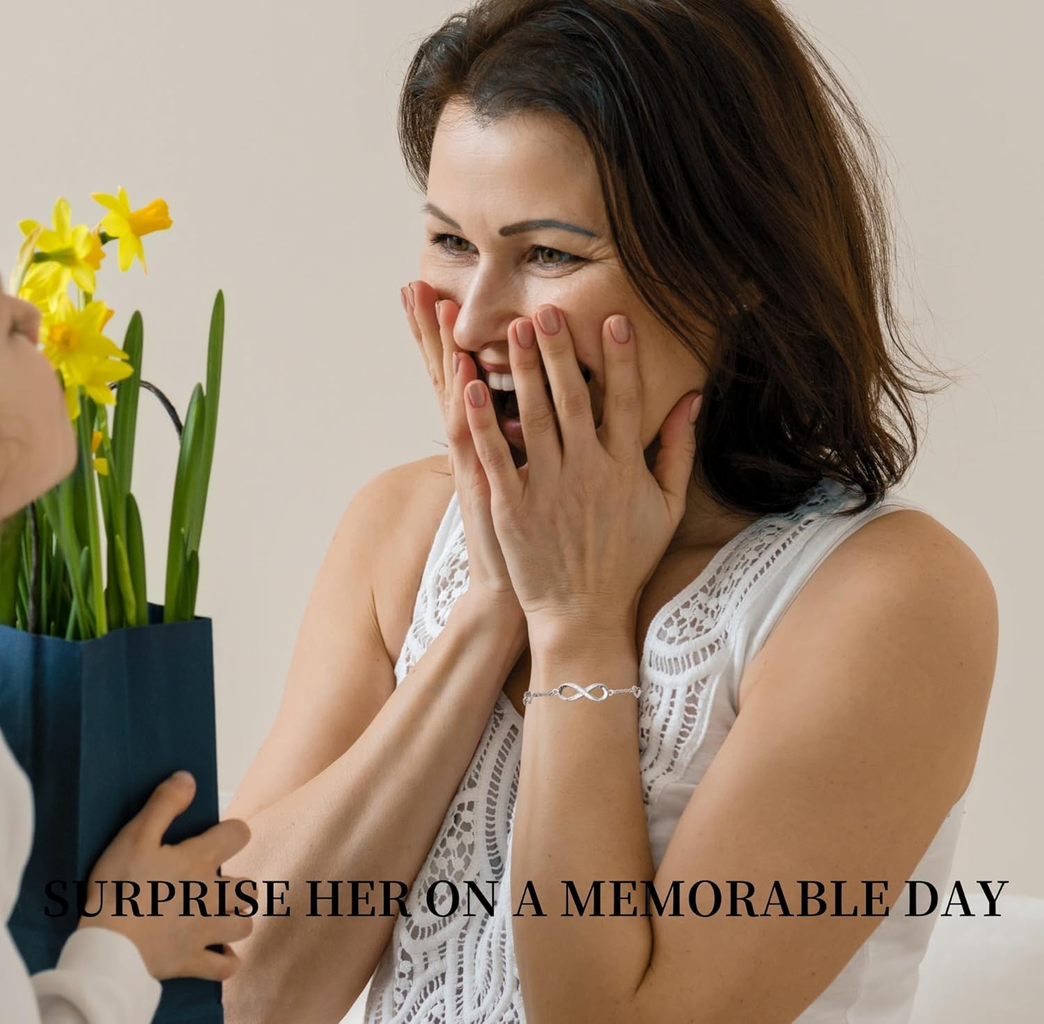 Sterling Silver Infinity Bracelets for Women Silver Bracelet for Women Infinity Bracelet Christmas Bracelets Women Gifts for Wife Mom Daughter - Image 8