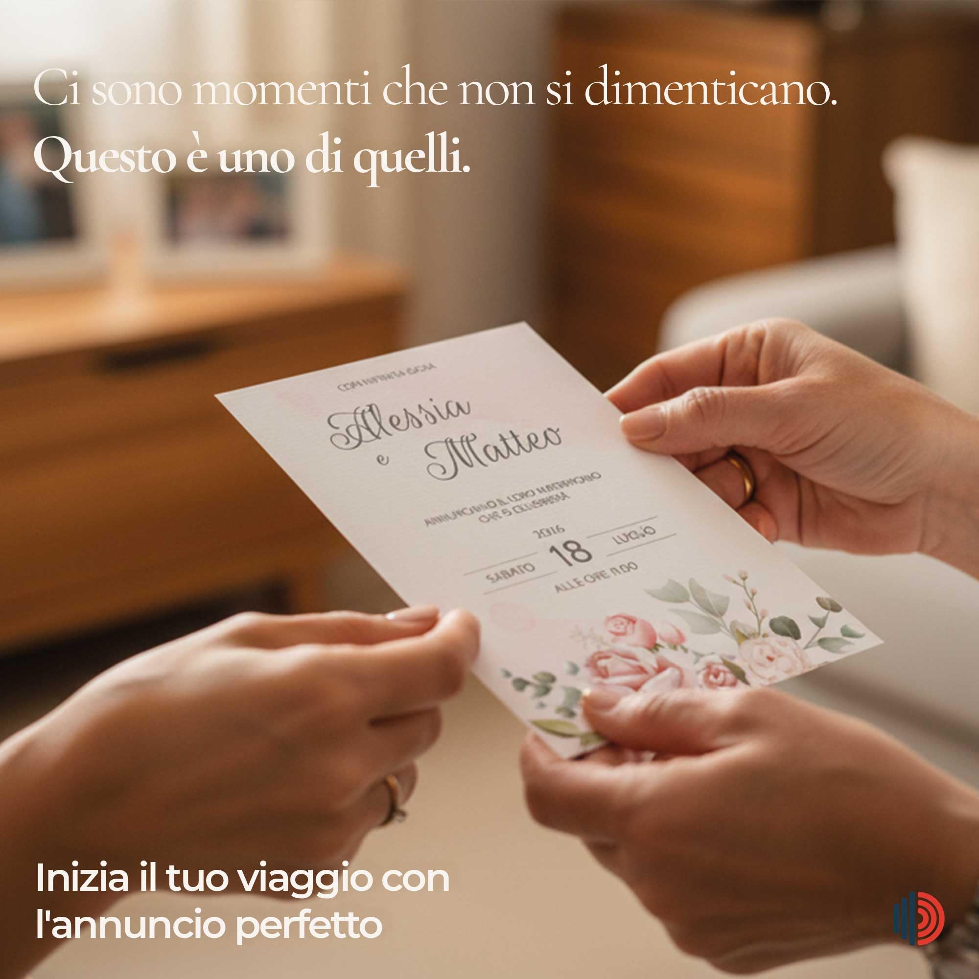 Partecipazioni Matrimonio Personalizzate 40pz Stampa inclusa - Inviti Matrimonio Personalizzabili in Carta Martellata Alta Qualità 200gr - 16x11,5cm - Essential WI-7 EchoPrint