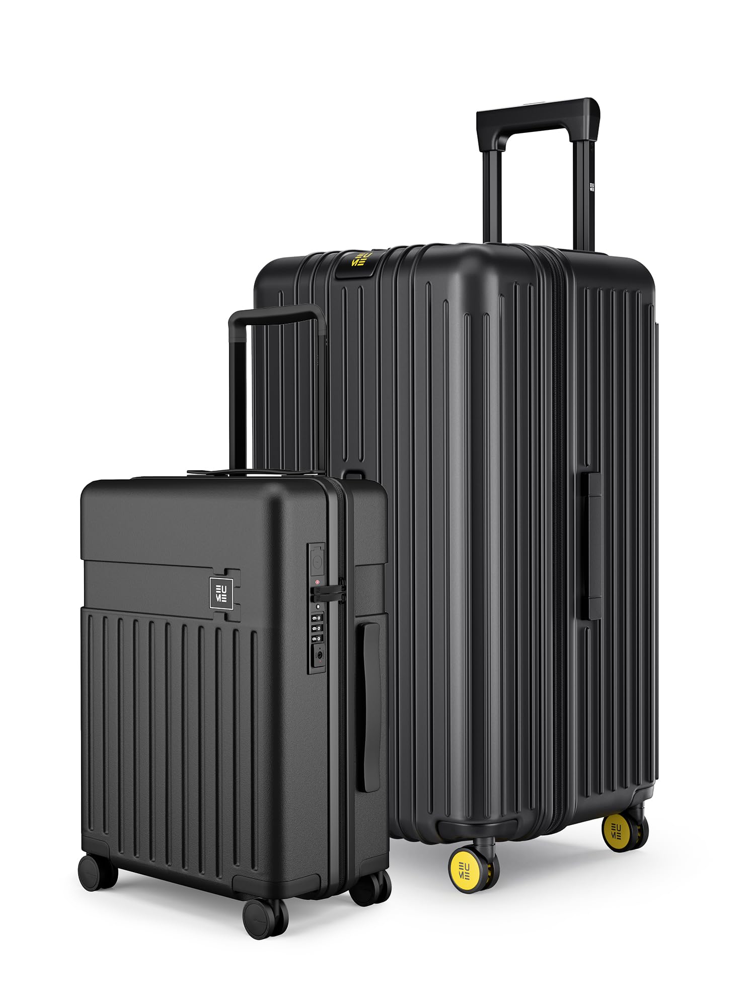 Classic Cabin 55 Cm and Trunk Check - in Medium 73 Cm Luggage Trolley Bags for Travel - Set of 2 (Charcoal Black) | Polycarbonate (PC) 8 Hinomoto Wheels Suitcase | Trolley Bags | Luggage Trolley-image-8