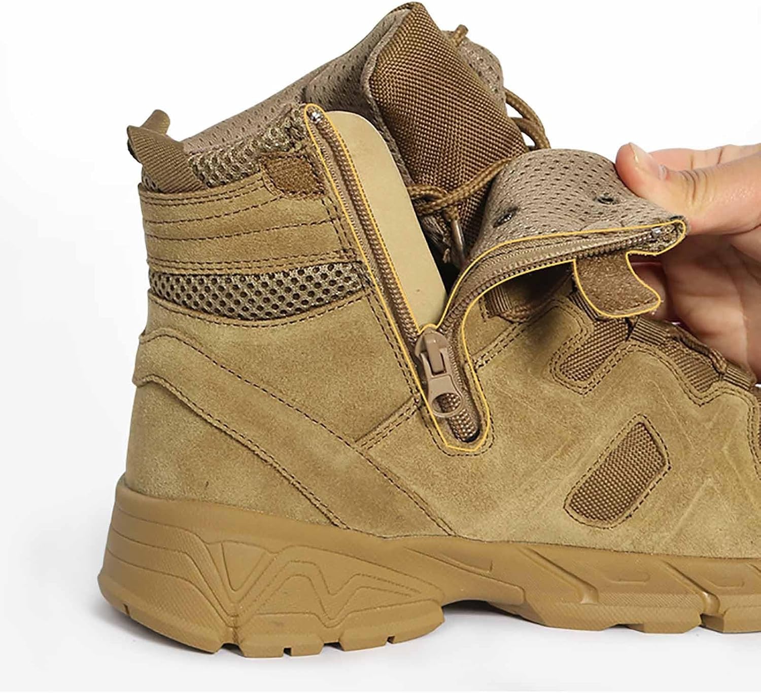 NVBHOF Outdoor Hiking Combat Boots, Non-Slip Breathable Unisex Lace-up Warm Waterproof Tactical Boots, High Top Walking Shoes, for Desert Military Tactical Boots