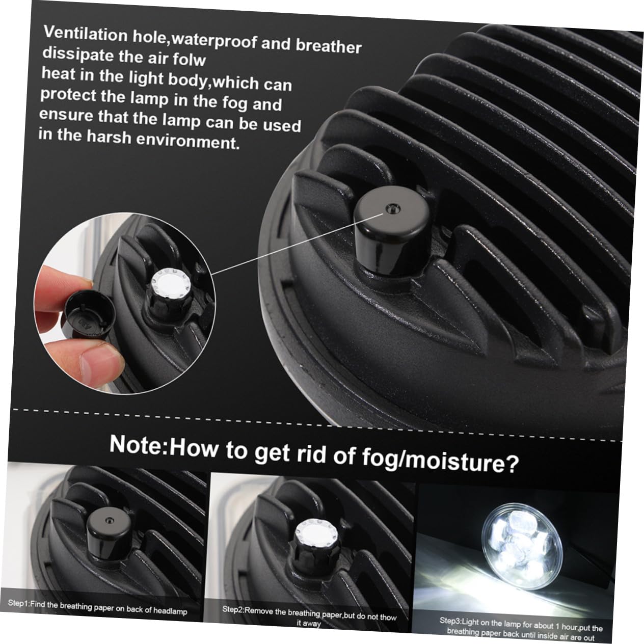 1pezzi Faro Anteriore LED per Moto Faro Rotondo Design Angel Eye in Alluminio Elevata Luminosità e Impermeabilità per Visibilità Notturna