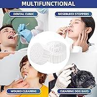 Vista 8 de Annhua Rollos de Algodón Dental de 1.5 Pulgadas, Rollos de Gasa, Almohadillas de Algodón No. 2 Mediano, Tapones para la Nariz, Algodón Enrollado