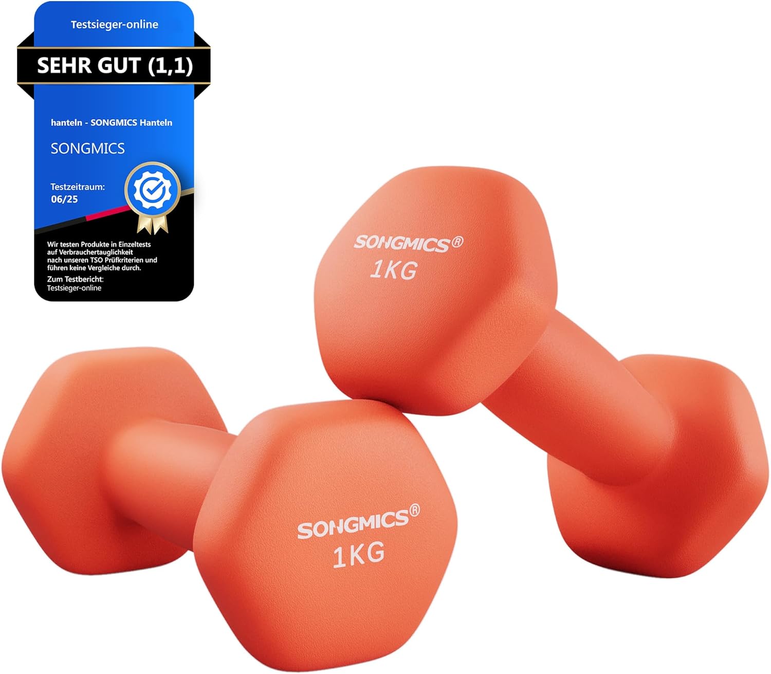 SONGMICS Kurzhanteln 2er Set Hanteln Hexagon Neopren Beschichtung Krafttraining Workout Fitness Training Zuhause