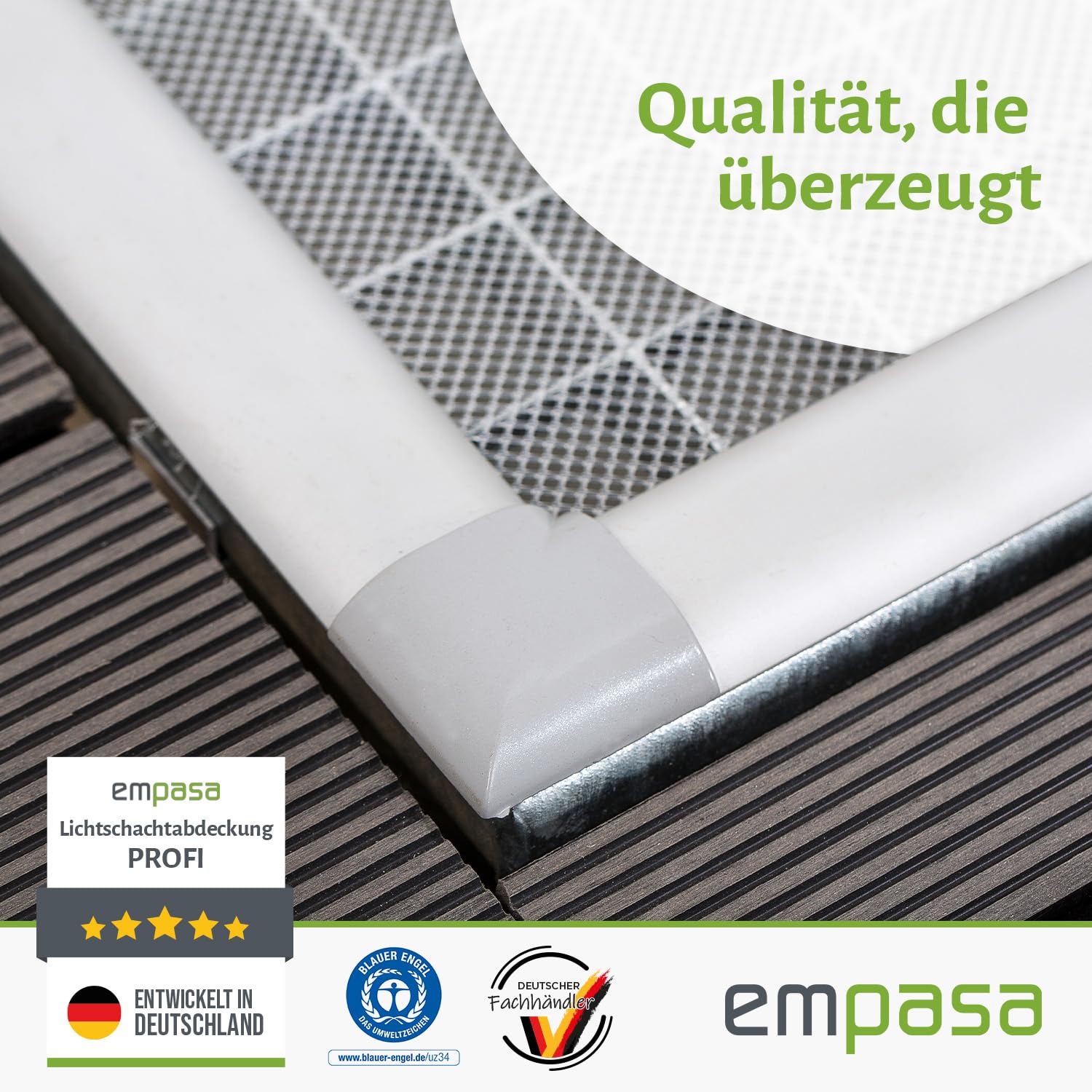empasa Lichtschachtabdeckung Kellerschachtabdeckung mit Alu-Rahmen Profi, begehbar, für Kellerschacht und Lichtschacht, Selbstbausatz, kürzbar, Größe:60 x 115, Anzahl:1 Stück