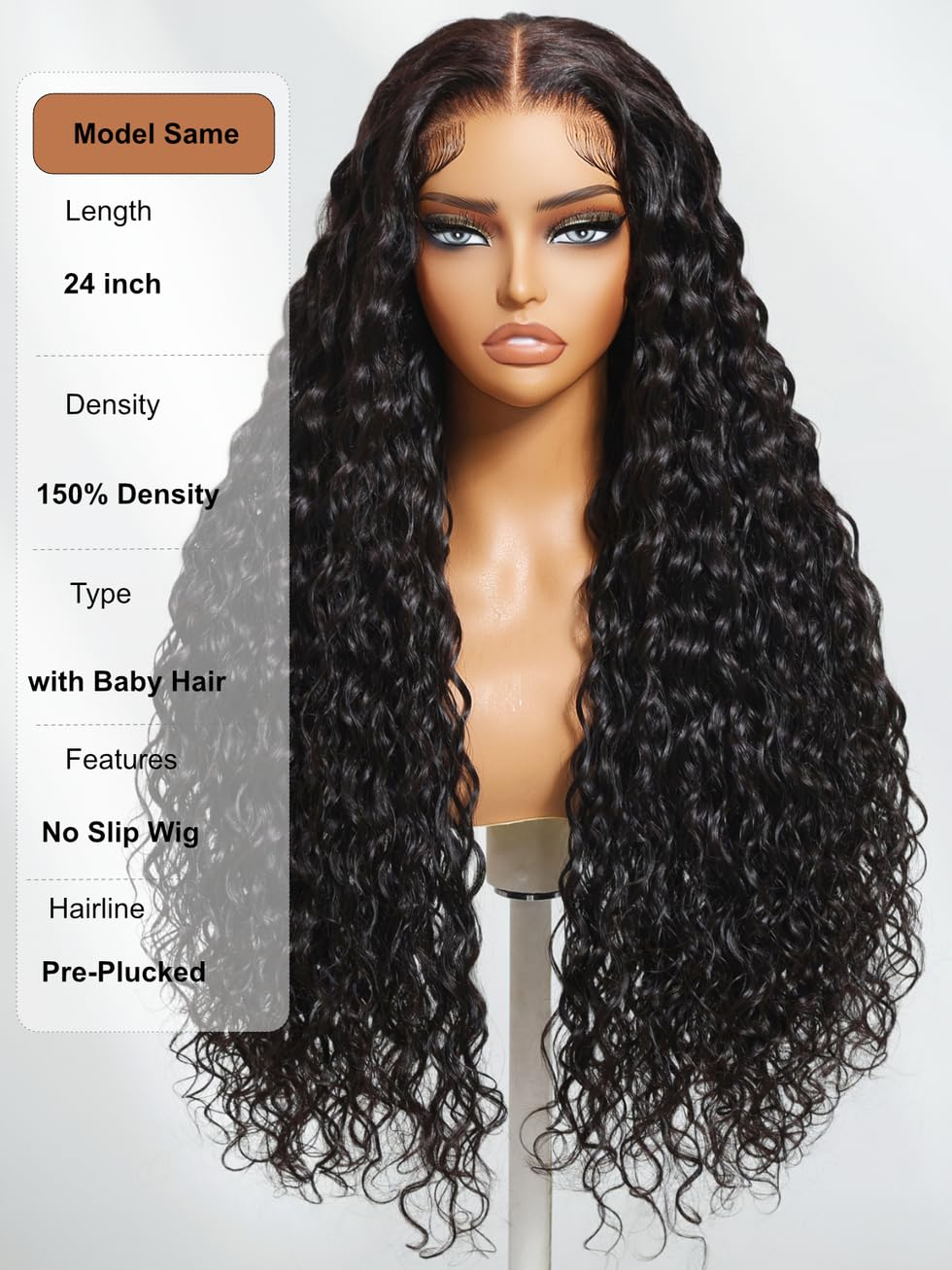 UNICE Bye Bye Slip Wig Black Water Wave 7x5 Lace Front Wigs Human Hair Flexible Mesh Cap with Secure Silicone Strips and Drawstring Bye Bye Knots Glueless Wet Wavy Wig Pre Plucked Pre Cut 22 inch
