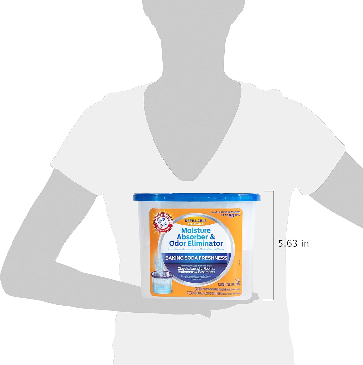 Arm & Hammer AH Refillable Tub 2-14 OZ Amazon Moisture Absorber, 2 Count, White,Blue, 28 Oz