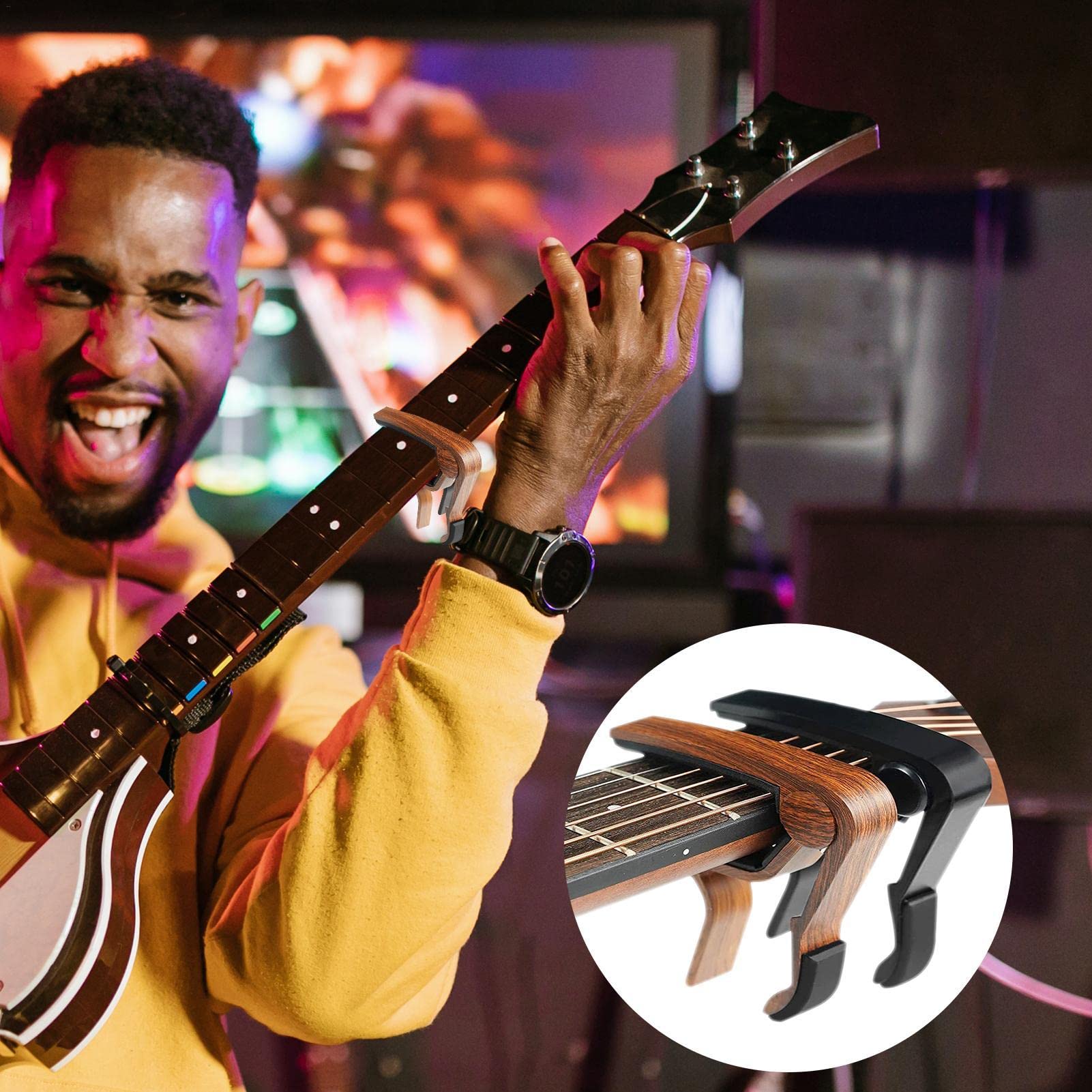 Capotasto per chitarra elettrica, 2 capotasti per chitarra elettrica, capotasto per chitarra elettrica e 5 plettri | elettrica, capotasto per chitarra elettrica e 5 plettri