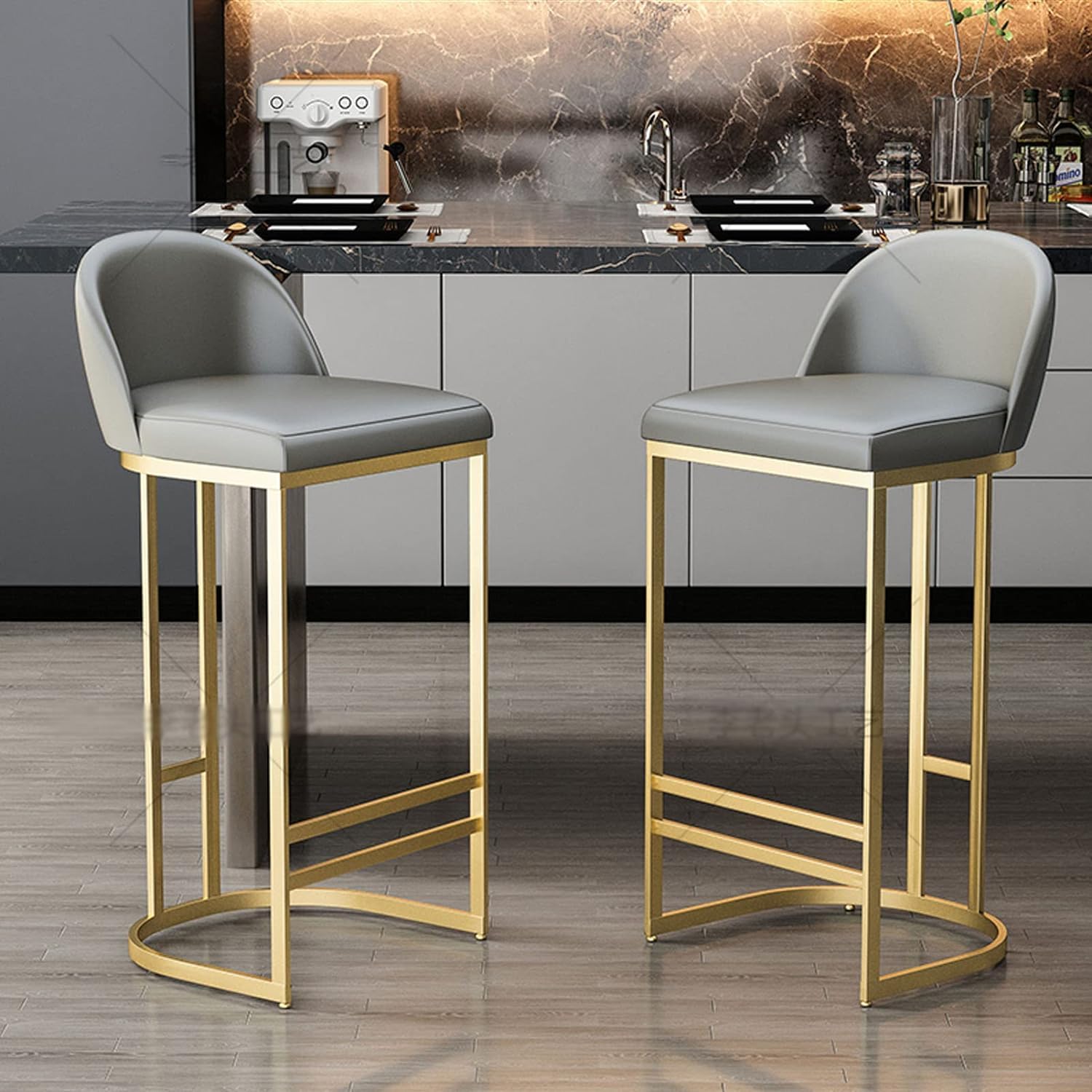 黒い合成皮革バースツール　１脚 シンプルデザインバースツールBar Stool 01 | スタイリッシュな