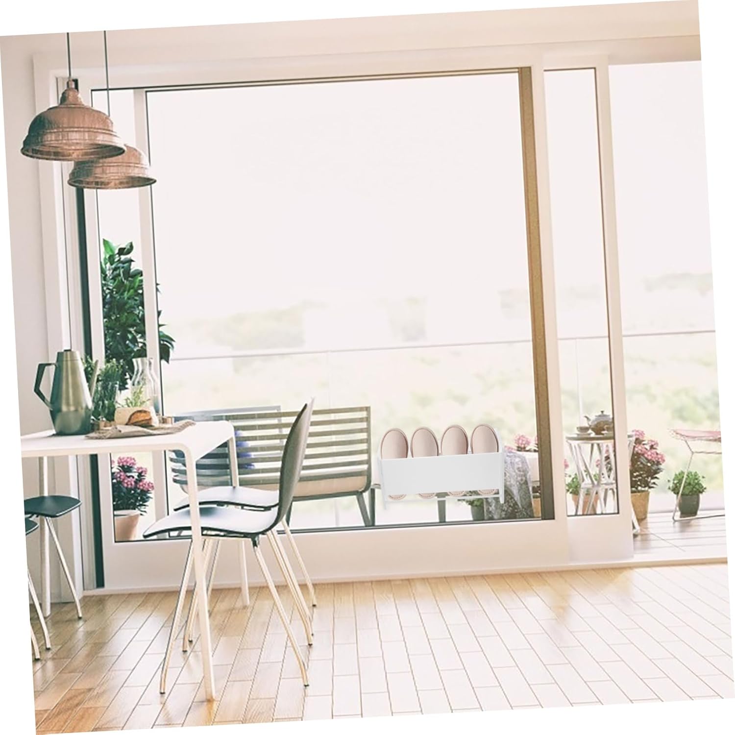 GLEAVI 2pcs Shoe Rack for Entryway and Bathroom Space-saving Back Door Organizer Easy Install Narrow Shoe Storage Shelf for Slippers and Items