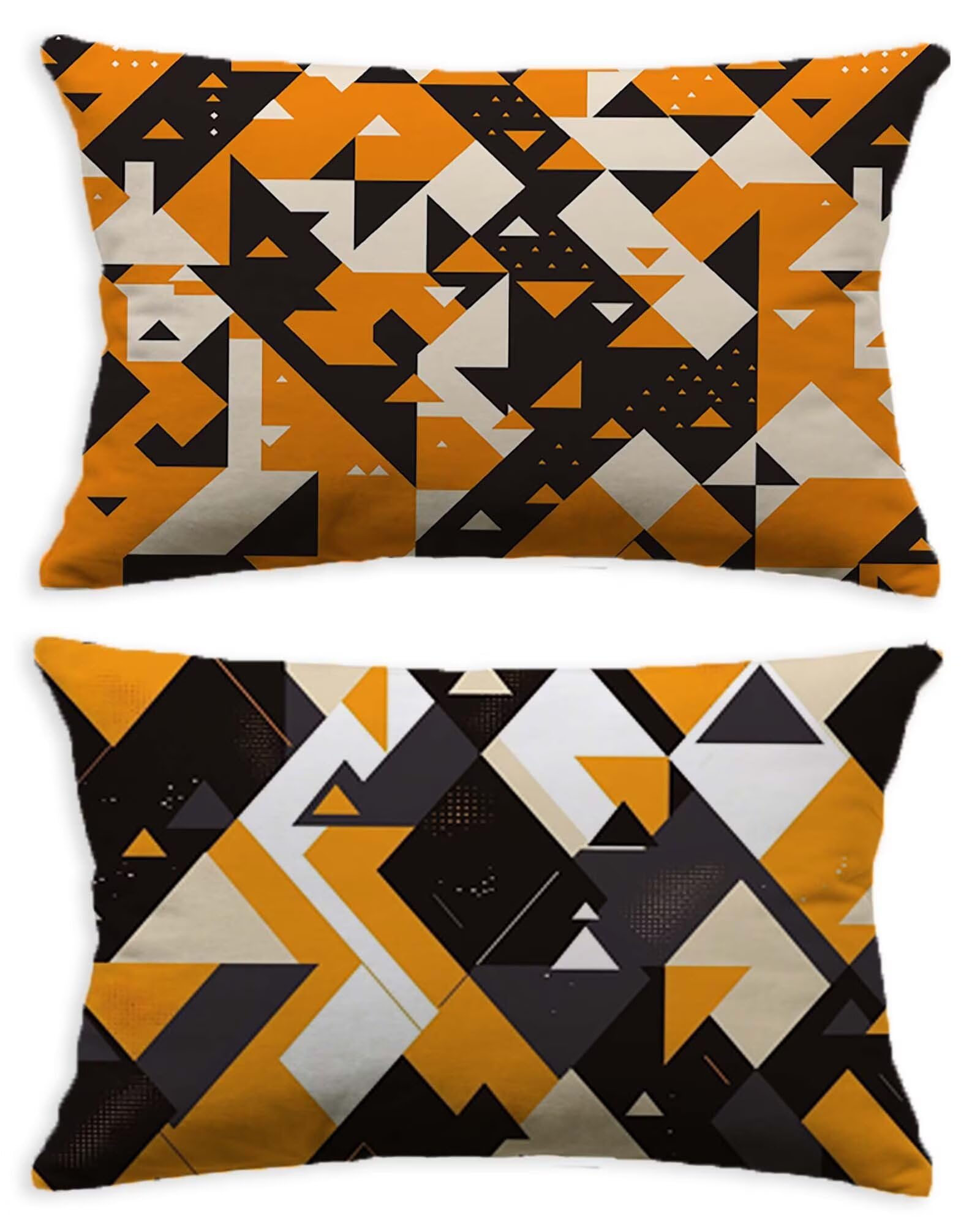 Taie oreiller 60x90 orange brûlé en velours pour rénover un canapé fatigué