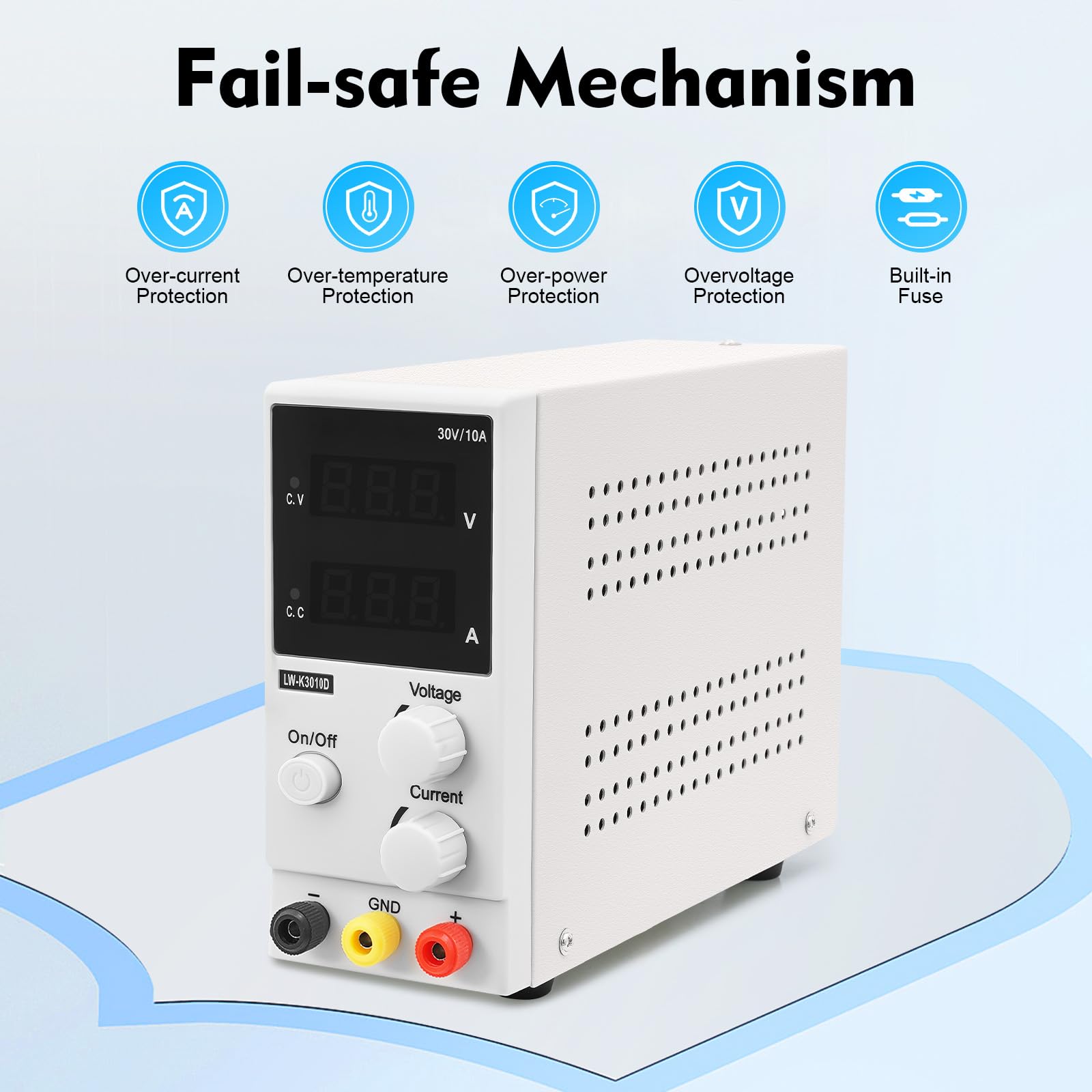 Labornetzteil 30V 10A Schaltnetzteil Labornetzgerät LW-K3010D Variable DC Power Supply - Präzise Digitale Geregelte Stromversorgung für Labor Überlastschutz, Kompaktes Design