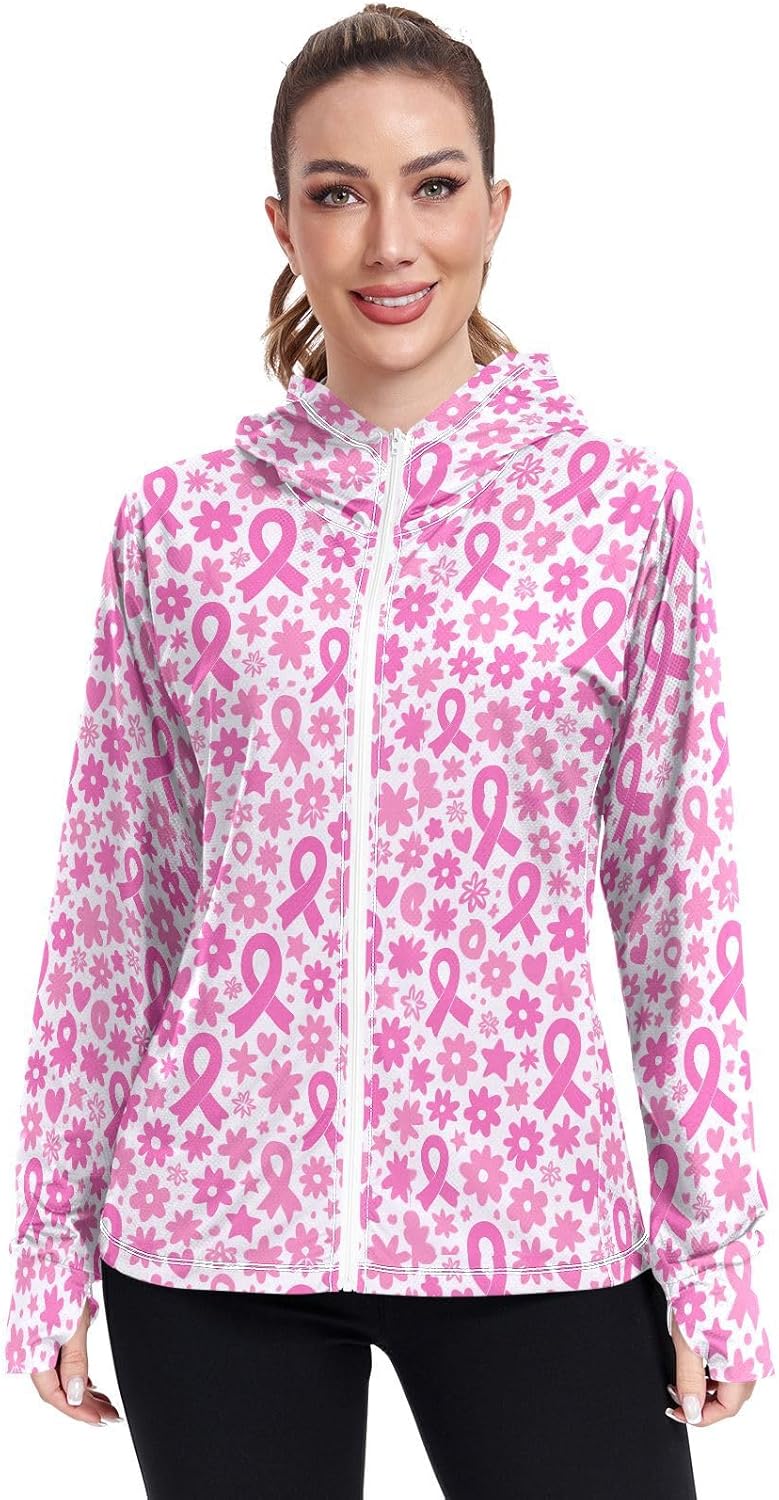 KLL Hoodie Women with Pockets Workout Shirts UPF 50+ Protection Womens Lightweight Sweatshirt Zip Up Jacket Hiking Outdoor