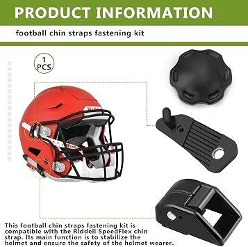 Football Helmet Chin Strap Fastener Set for Riddell Speedflex Helmet, Football Chin Strap Cam Lock Housing and Thumb Screws for Speedflex Chinstrap, Football Part