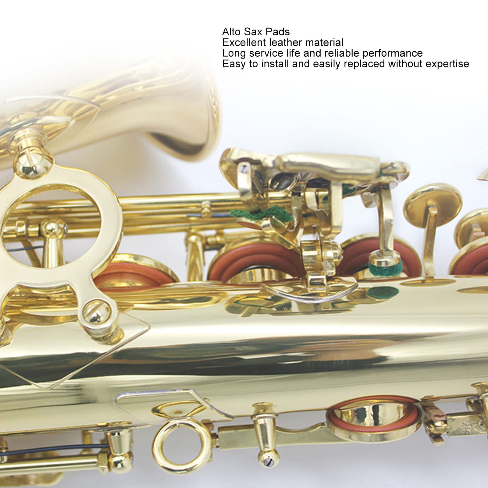 25 Cuscinetti per Sax Contralto, Kit di Sostituzione Cuscinetti per Sassofono Piatti in Pelle Resistente Parti di Riparazione del Foro del Suono