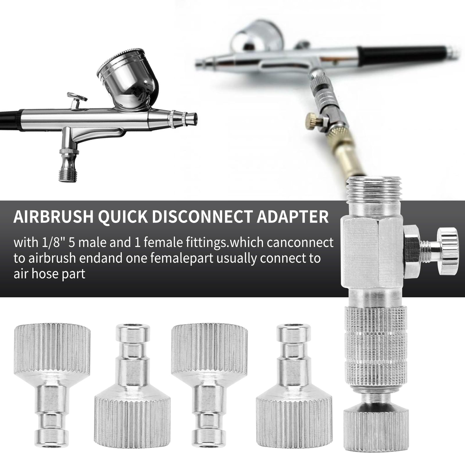 Airbrush Quick Connect Adapter - Easy Release & Control -5 Airbrush Quick Connect Adapter - Easy Release & Control -5
