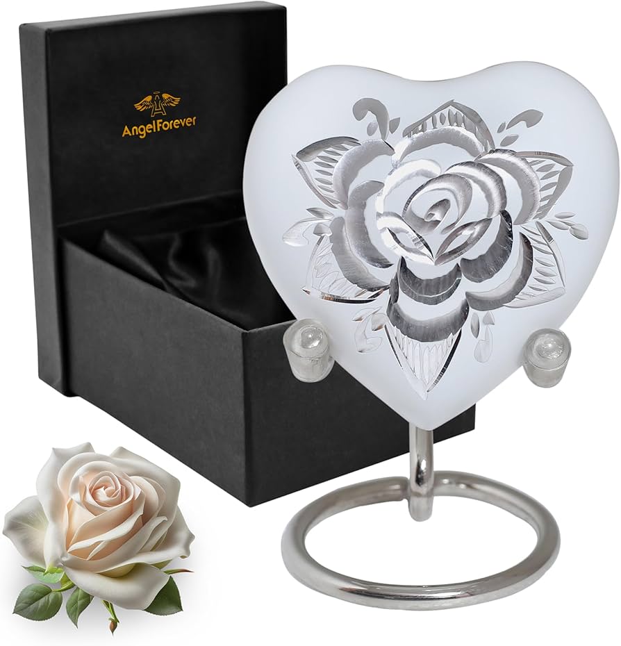 Amazon.co.jp: Angel Forever ハート型形見壺 スタンド付き プレミアム