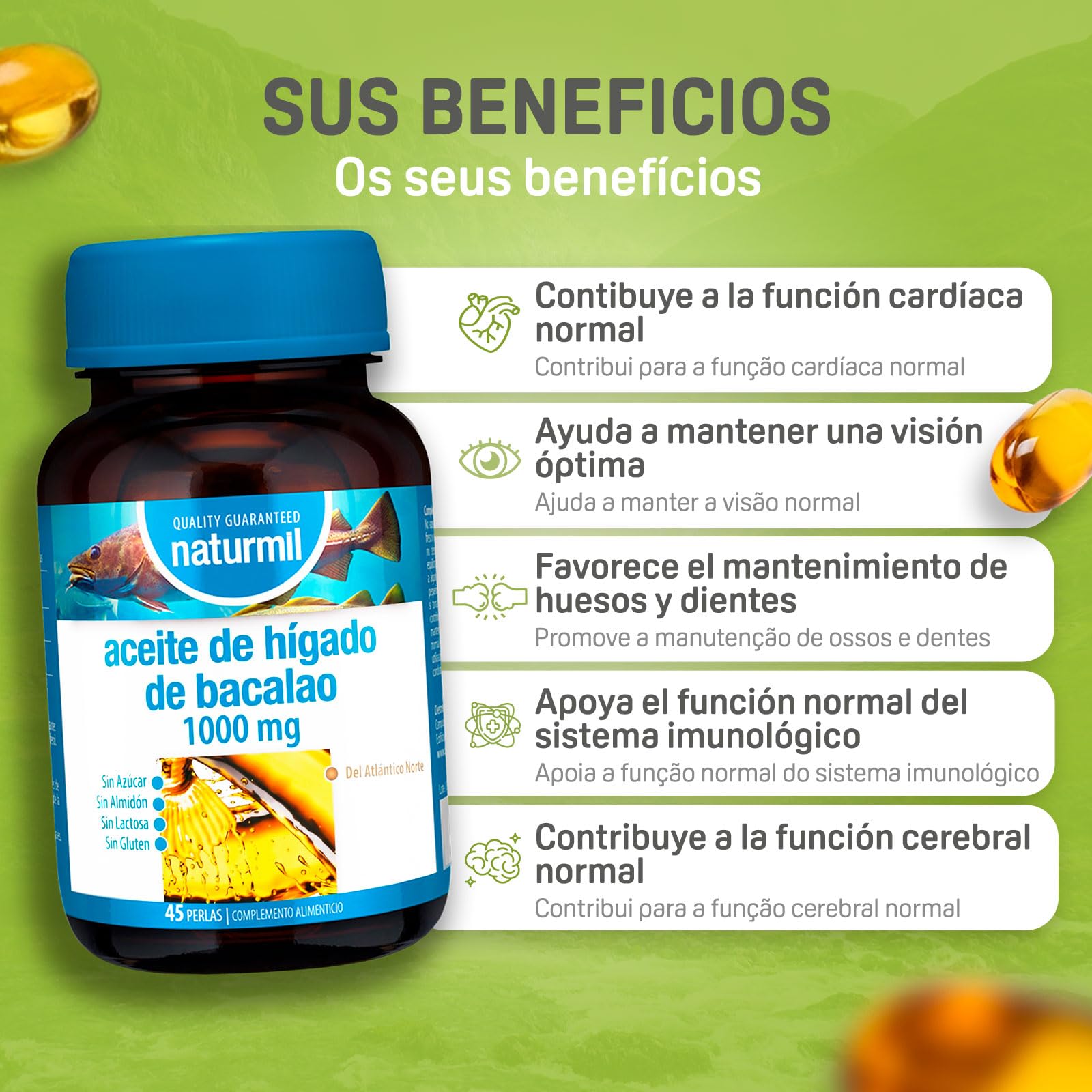 Nutricosmetics - Naturmil Aceite Higado De Bacalao 1000 Mg 45 Per