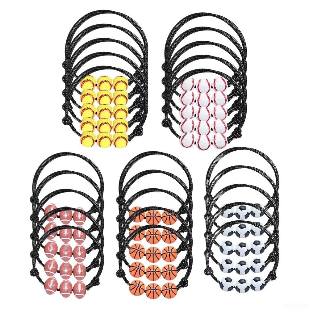20 braccialetti sportivi regolabili per ragazzi, perfetti per bomboniere e attività scolastiche (basket)