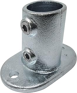 SO-TOOLS® Temperguss Fußplatte oval einstellbar für 0° - 11° Neigung für 42,4 mm Rohr Rohrverbinder