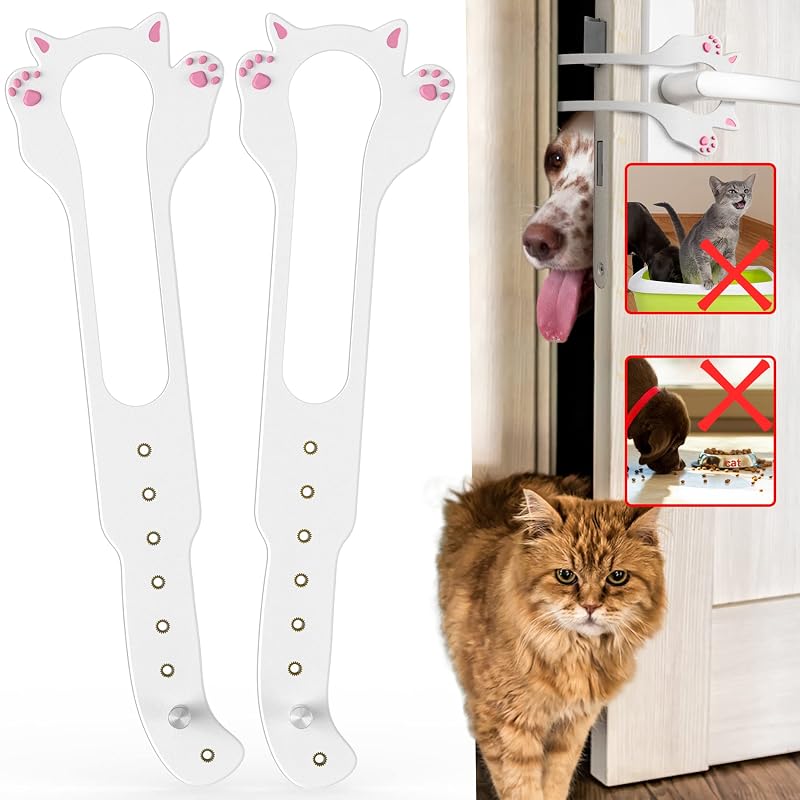 Trava ajustável para porta de gatos em plástico ABS Elilier, 1 unidade, 2*white