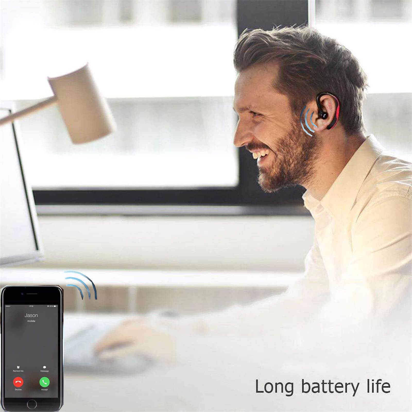 Wireless Bluetooth Headsets With Microphone Detachable Mute Button Open Ear Trucker Headphones For Cell Phones Business Office 240314 From Ning04, $16.48 - View #5
