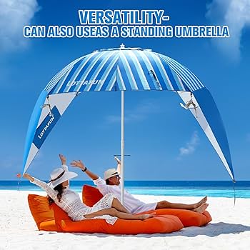 My Garden Parapluie De Plage U00e0 Rayures Avec Fonction D