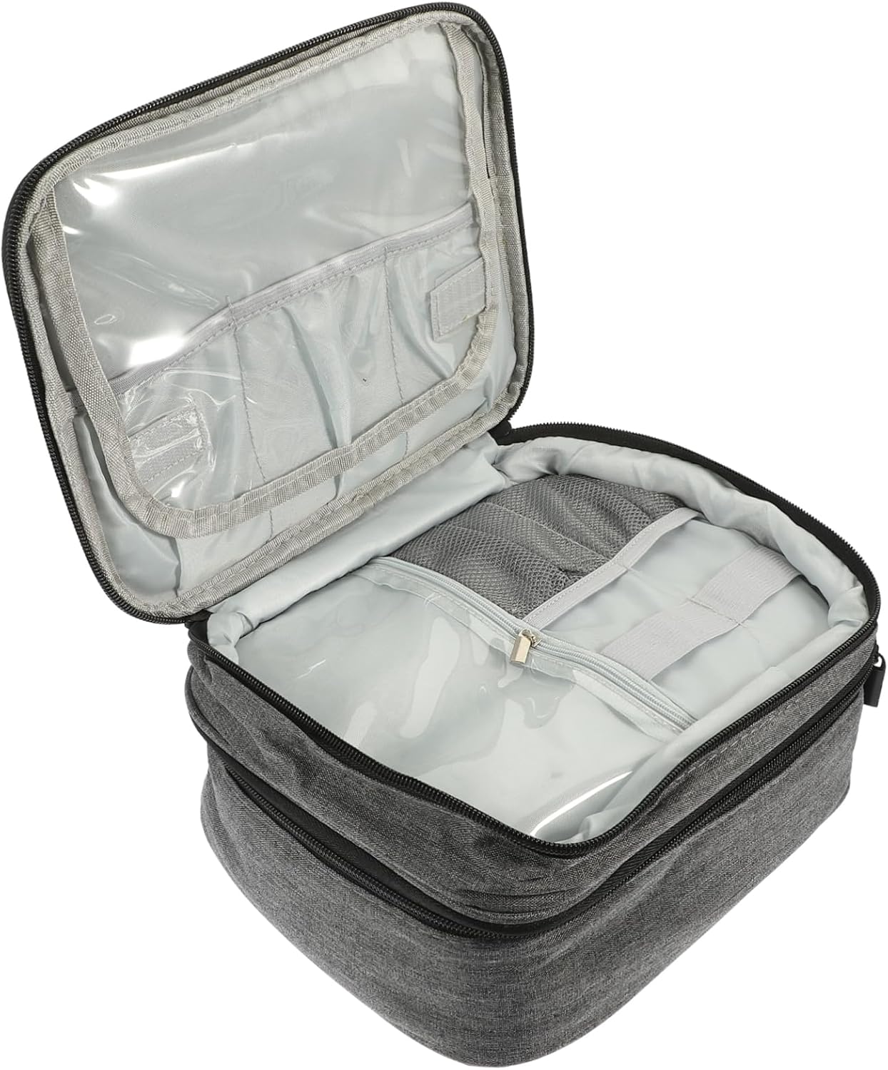 30grid Essential Oil and Nail Polish Organizer Case Portable Double Layer Storage Bag with Dividers for Travel and Home Use Stylish and Functional Design for All Ages