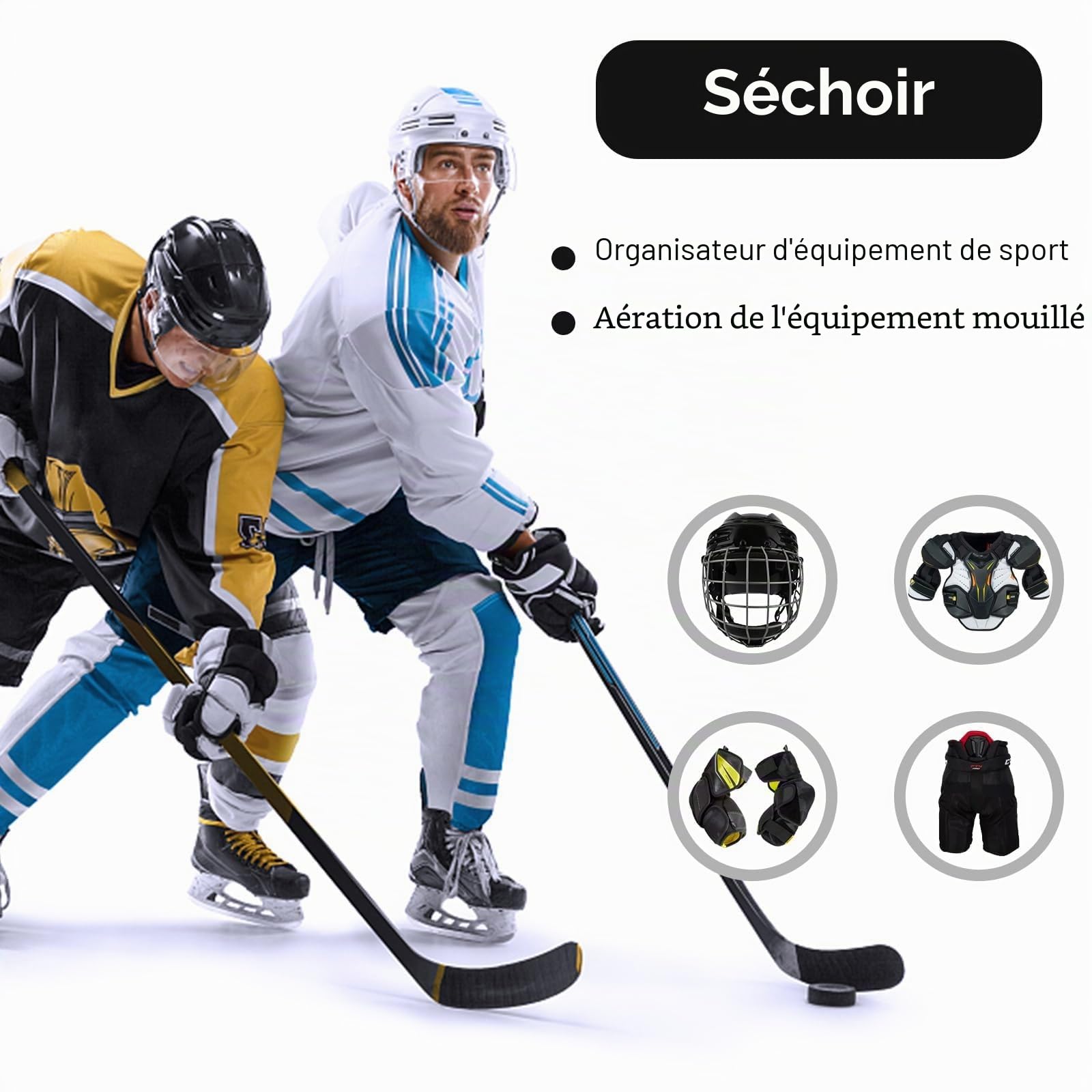 Support d'équipement de Hockey sur Glace, Cintre de Hockey, Support de séchage de Hockey, Cadeau de Hockey sur Glace, Cadeaux pour garçons et Hommes, Football, Baseball, étendoir à Linge pour