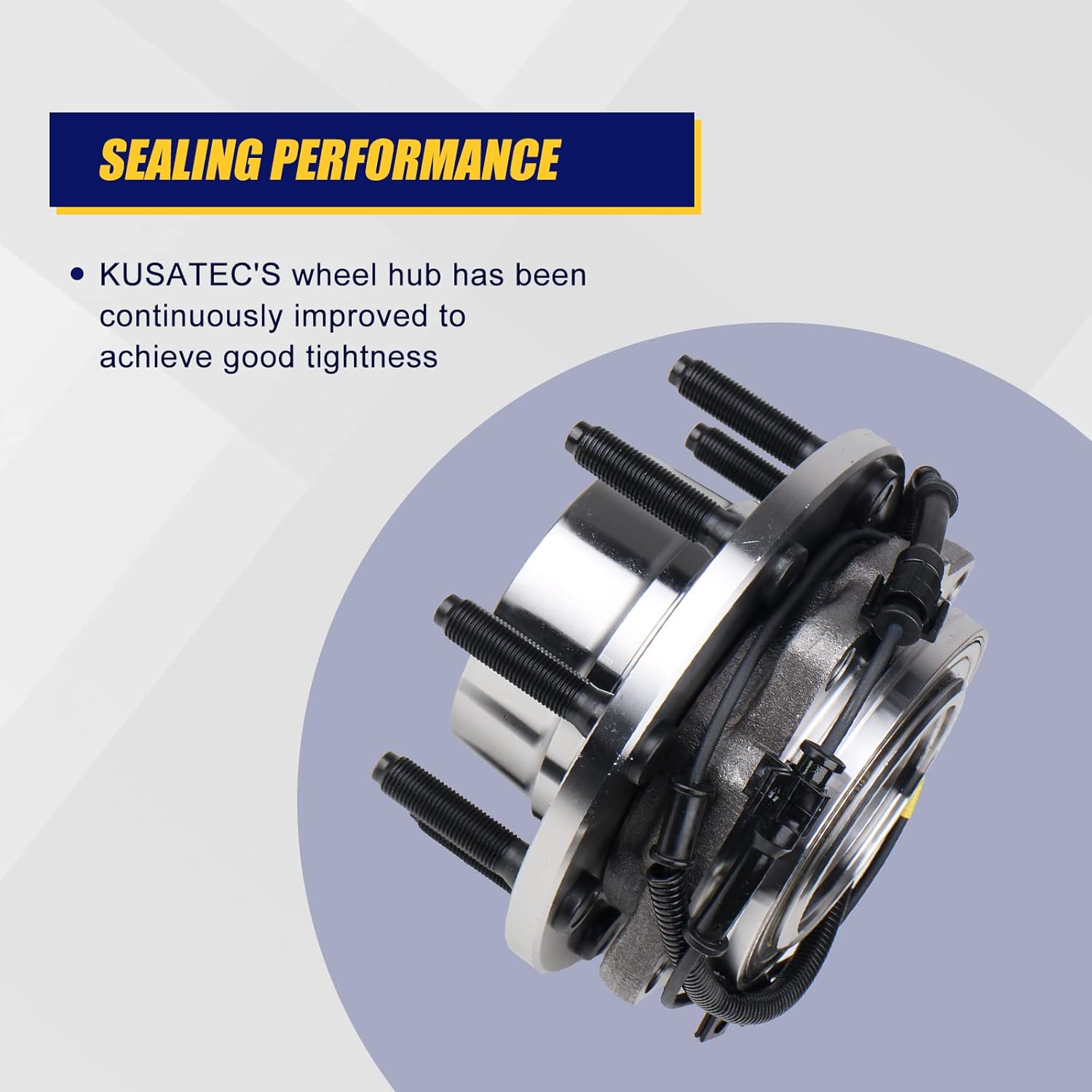 KUSATEC 515081 Front Wheel Bearing and Hub Assembly Compatible with Ford F-250 F-350 Super Duty 4WD 2005 2006 2007 2008 2009 2010, 8 Lug Bolts w/ABS