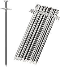 YAOBLUESEA 50 x Steel Tent Pegs, 23 cm Long, Rustproof for Hard and Normal Floors, Storm Resistant