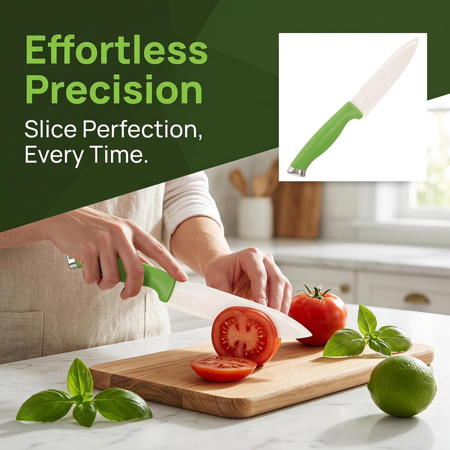 STOBAZA Ceramic Handle with Ergonomic and Knife Slicing Fruit Vegetable