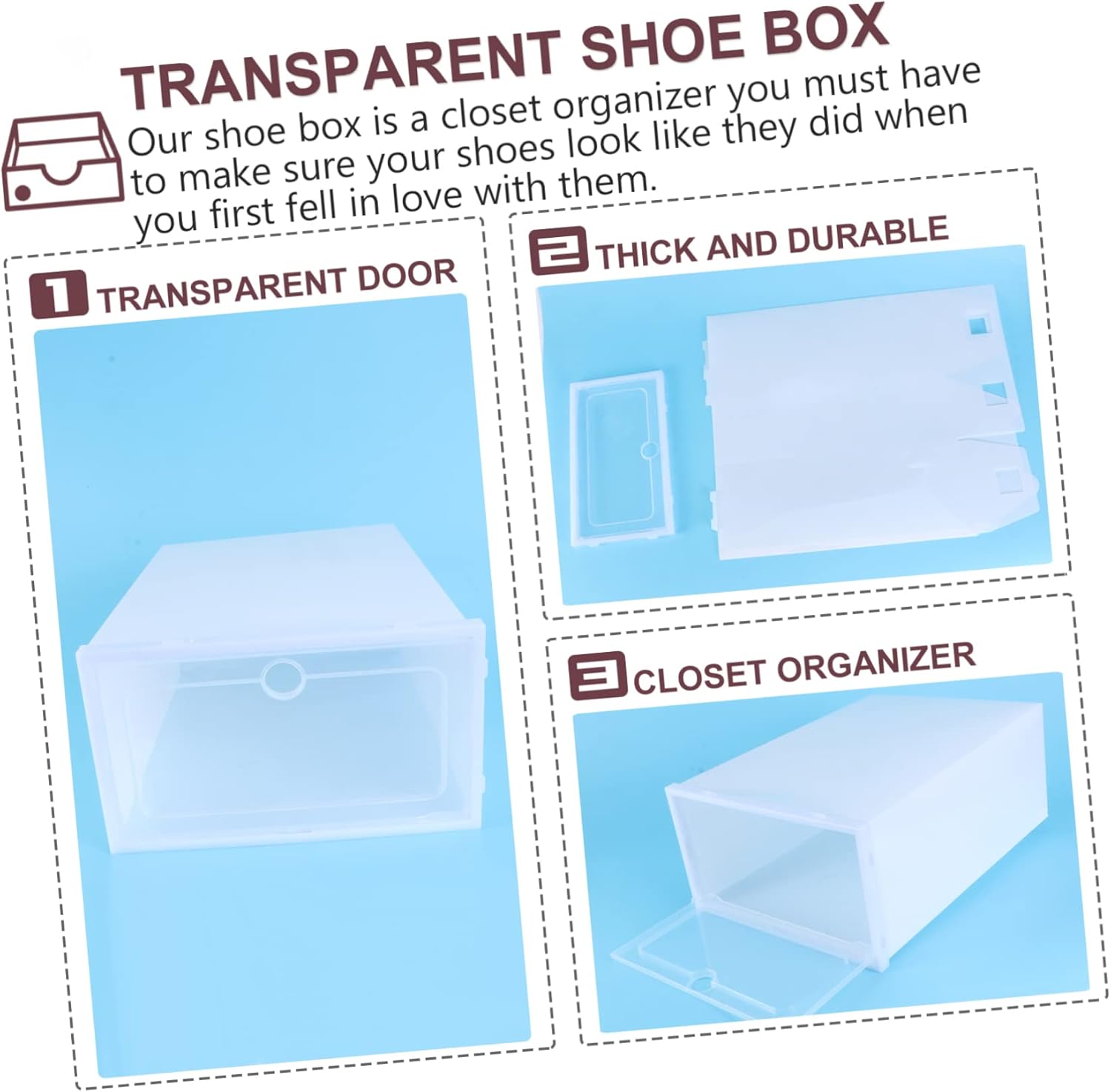 Alipis Shoes Storage Box Set 12 Pcs Stackable Shoe Bins Plastic Containers Organizers for Entryway Closet under Bed