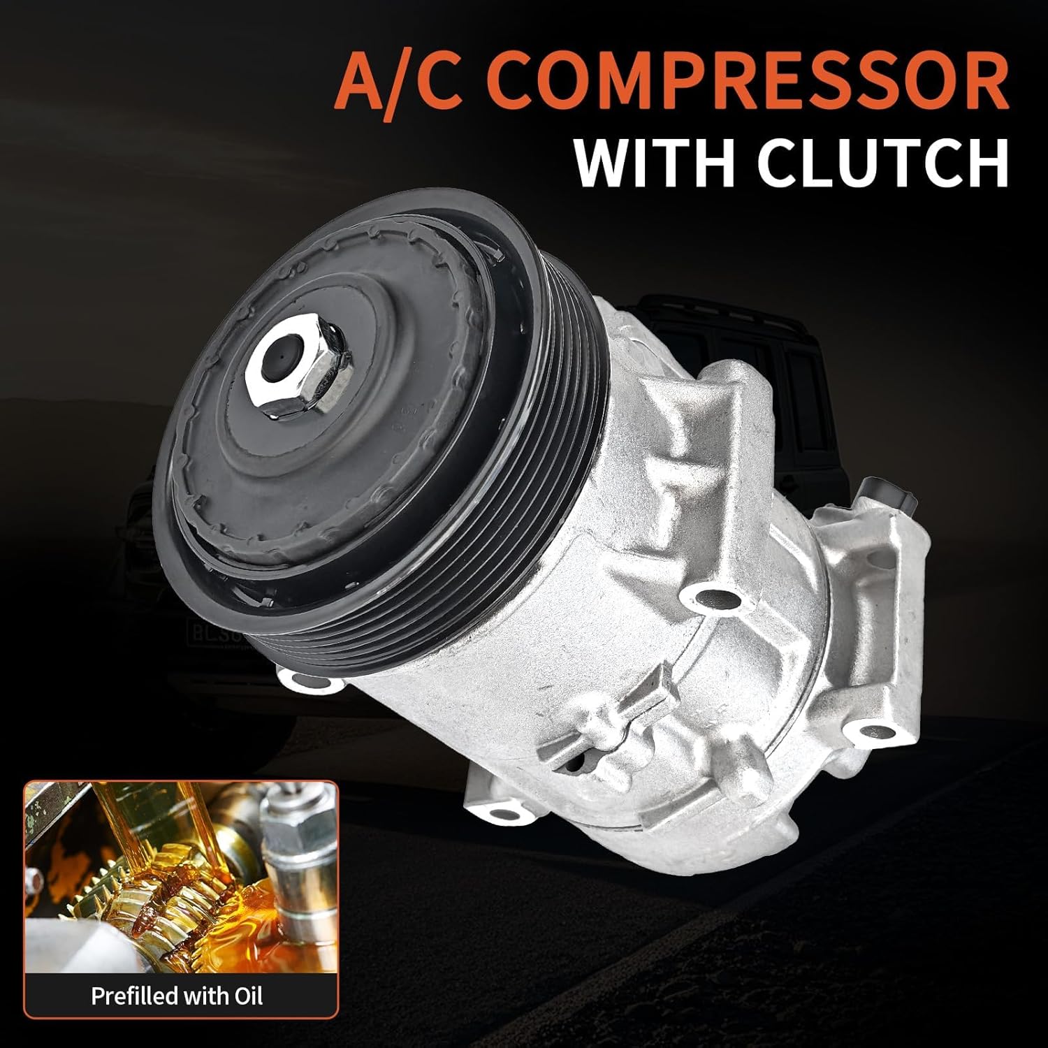 Air Conditioning A/C Compressor with Clutch Compatible with Toyota Corolla L4 1.8L 2011-2013,Toyota Matrix L4 1.8L 2011-2014 Replace 8831002710