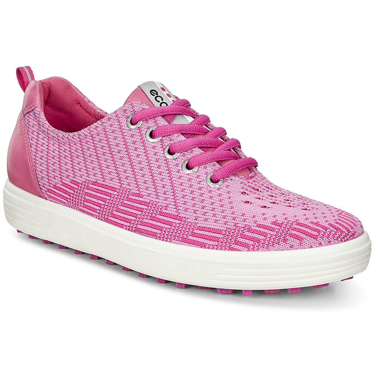 ECCO Women's Casual Hybrid Knit Golf Shoe, Pink/Beetroot/Fandango, 6-6.5