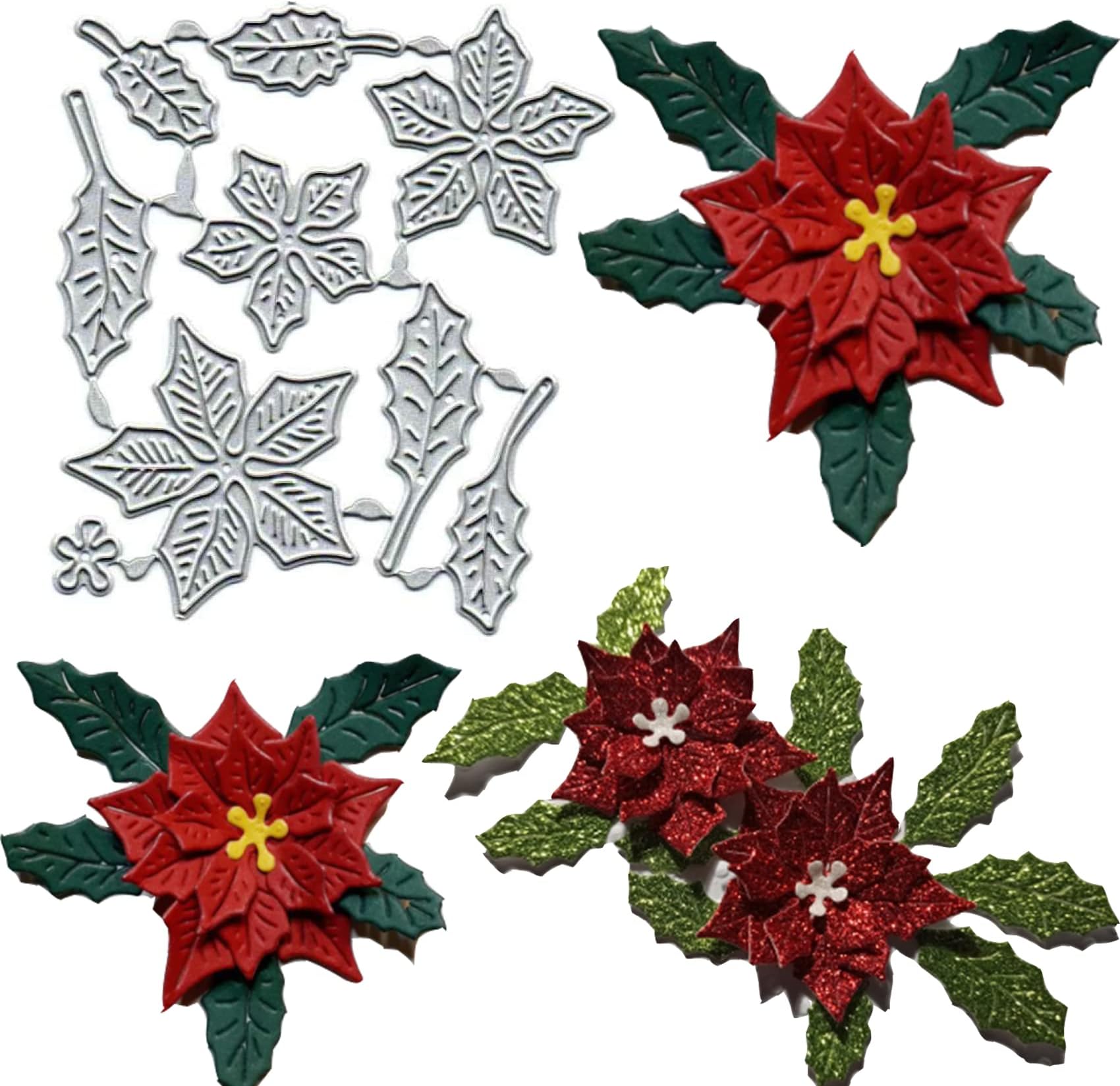 8pcs/Set Maple Leaf Flower Metal Die Cuts,Wedding Christmas Leaves Flower Cutting Dies Cut Stencils for DIY Scrapbooking Decorative Embossing Paper Card Scrapbooking Card Making