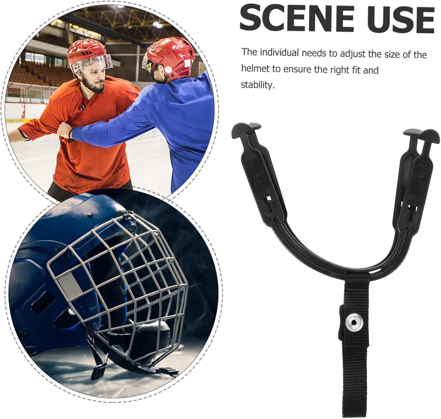 Hockey Helmet Chin Strap with Snaps Detachable Replacement Strap for Ice Sports Comfortable Breathable Easy to Install Chin Support for Players