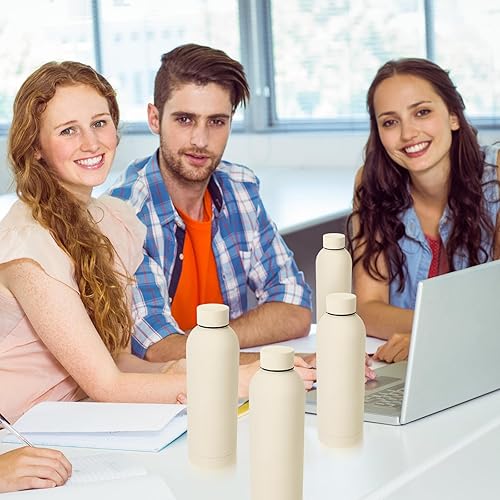 Miniatura 6 de Bokon 10 botellas de agua de acero inoxidable a granel de doble capa al vacío de 17 onzas, boca pequeña, aislamiento deportivo, metal, graduación,