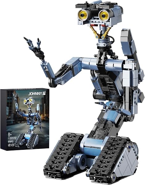 iATOM 1176 Pieces Johnny 5 Robot Building Set with Remote Control - Rechargeable, Gift for Adults Men, STEM Tech Movie R