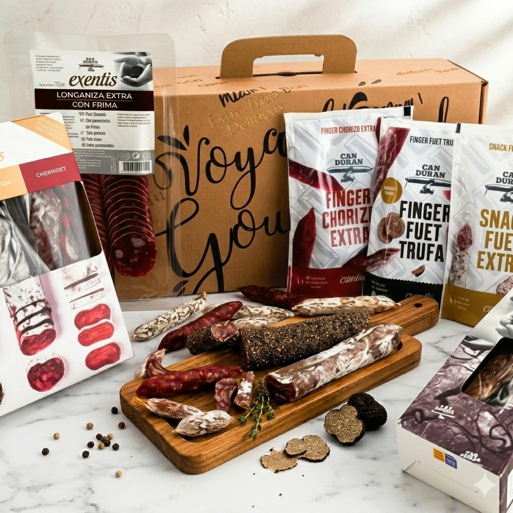 Coffret Charcuterie Artisanale Premium – Box Apéro Gourmet Fuet, Chorizo, Saucisson – Panier Gourmand Apéritif – Idée Cadeau Gastronomique Homme Femme Noël Anniversaire
