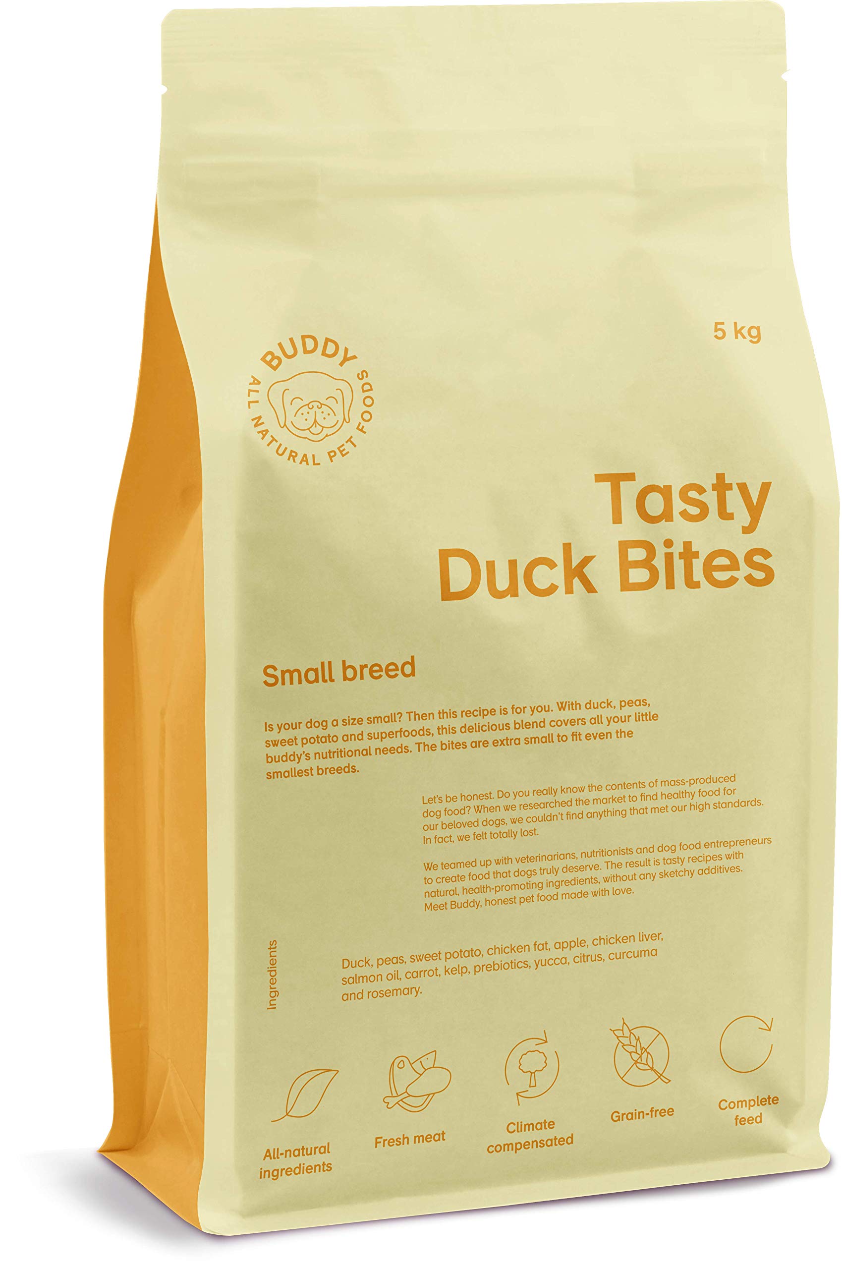 Buddy Pet Dog Complete Dry Tasty Duck Bites 2kg