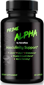 NutraRize Prime Alpha Pills for Men, Official Prime Alpha Max Performance, All Natural Male Support for Lasting Energy and Overall Health, PrimeAlpha Reviews 60 Capsules
