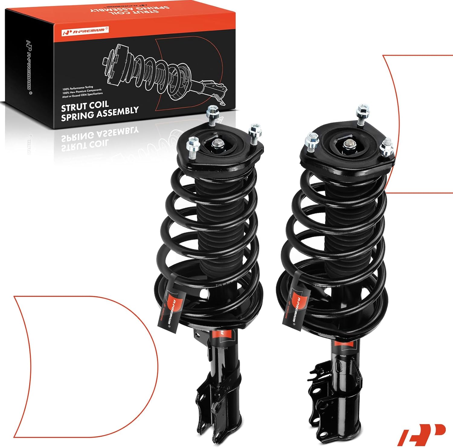 A-Premium Rear Strut Assembly Compatible with [FWD] Lexus RX330 2004-2006, RX350 2007 & Toyota Highlander 2004-2007 - 2x Replacement Suspension Complete Strut Shock Absorber with Coil Spring