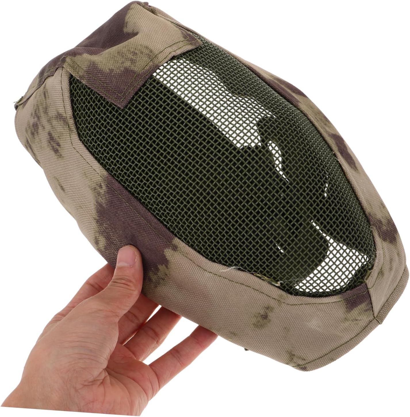 Mikikit Breathable Full Face Steel Mesh Mask for Outdoor Sports and Crowd Management Adjustable Straps for Secure Comfortable Fit Durable Construction Fencing and Impact Face Guard