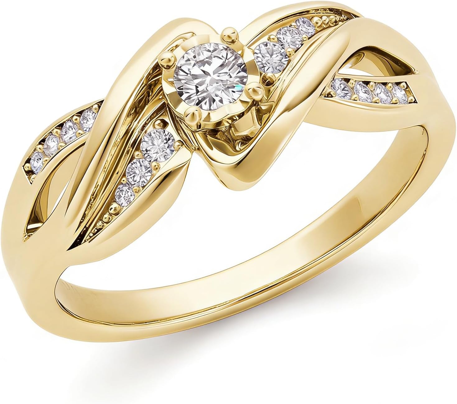 925 Sterling Silver Eternity Band Rings for Her,Cubic Zirconia Gold/Silver Plated Promise Engagement Wedding Ring Jewelry Gifts for Women Bride Teen,Minimalist Twist Trendy Dainty Ladies Rings Size:6-10