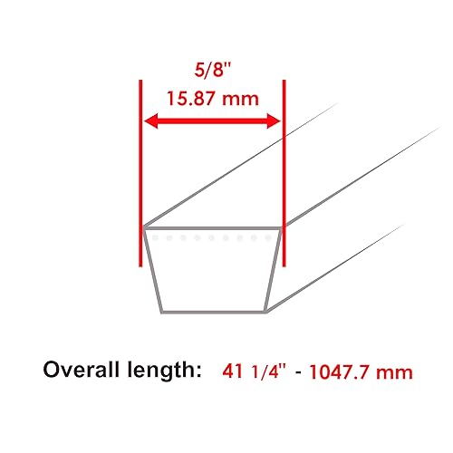 Miniatura 2 de Caltric Correa de transmisión superior compatible con Troy Bilt Bronco 42 pulgadas Deck 2010 2011 2012-2017754-04208 954-04208